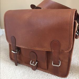 Scaramanga leather satchel